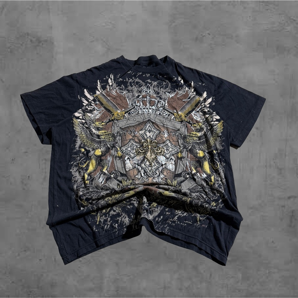 Vintage Y2k Gildan Medieval Mens Graphic Grunge Distressed T Shirt